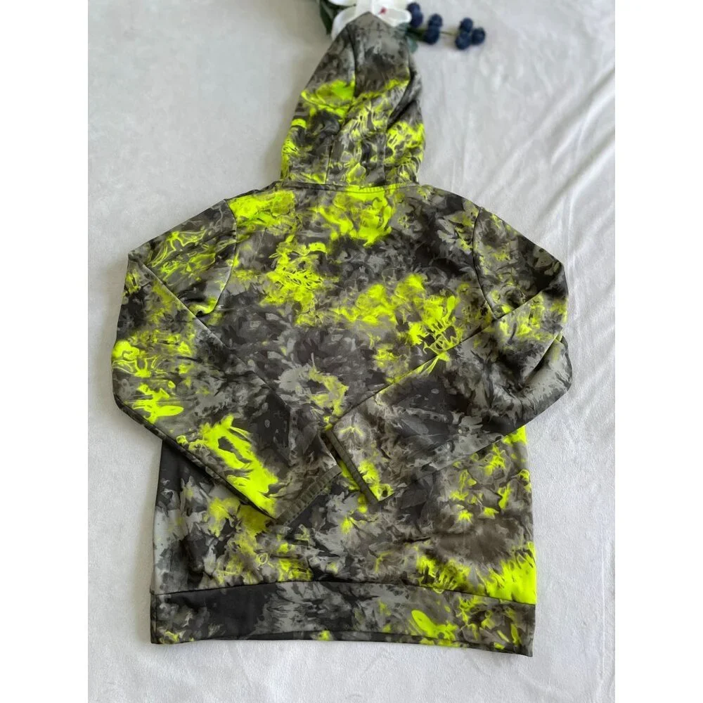 Under Armour Youth Loose Fit Camouflage Hoodie YMD Neon Yellow & Gray Pullover